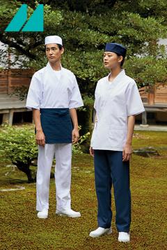 はっぴ調理衣(男女兼用・七分袖・抗菌O157対応)