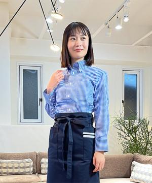 長袖ギンガムチェックシャツ(男女兼用・形態安定)