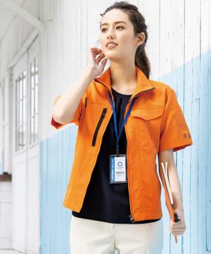 【全5色】エコ・ストレッチ半袖ブルゾン（JIS帯電防止規格・男女兼用）