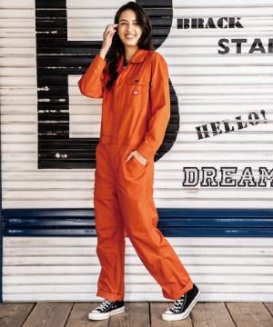 【Dickies】全５色・ディッキーズストレッチCVC長袖ツナギ（男女兼用）