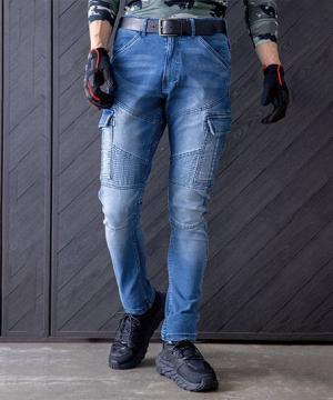 【全2色】デニムストレッチカーゴパンツ（メンズ）