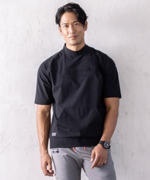 【全3色】冷感ストレッチモックネック半袖シャツ（男女兼用）