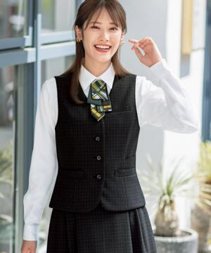 【全2色】チェック柄ベスト（ストレッチ・抗ウイルス加工・消臭）