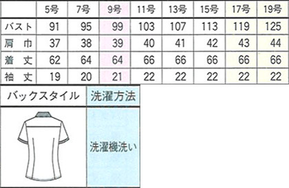 【4色】半袖クレリックシャツブラウス【PATRICK COX】 サイズ詳細