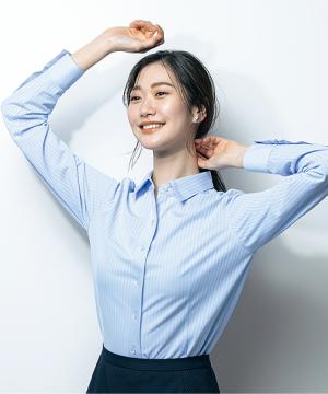 【全4色】長袖ブラウス（制菌・吸水・速乾・Tio Tioプレミアム・ニット）