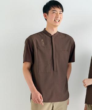 【2色】スタンドカラー半袖シャツ（Tio Tioプレミアム/男女兼用）