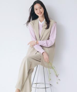 【JANE PACKER】ロングベスト（ストレッチ・裏なし・TioTioプレミアム）