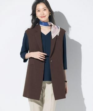 【JANE PACKER】ロングベスト（ストレッチ・裏なし・TioTioプレミアム）