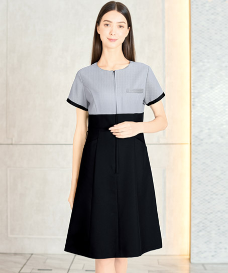 バイカラーワンピース モノトーンチドリ E 3146 エステサロンやリラクゼーションサロン用ユニフォームの通販の Tokyo Uniform Esthedepot エステデポ バイカラーワンピース モノトーンチドリ E 3146 エステサロンやリラクゼーションサロン用ユニフォームの通販の Tokyo Uniform Esthedepot エステデポ