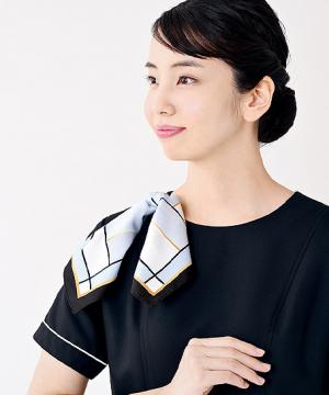 【全1色】スカーフ（ピン付き・幾何学模様）