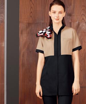 スタンドカラージャケット（バイカラー・透け防止・ストレッチ・制電・吸汗速乾・防汚加工・撥水撥油）