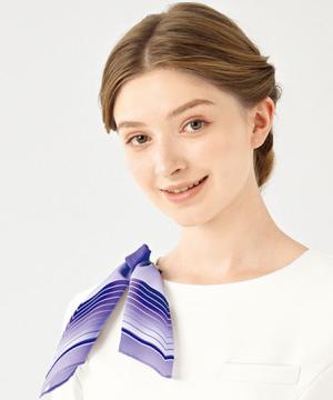 【全2色】ダブルデザインスカーフ（スカーフピン付）