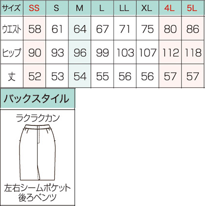 美形タイトスカート(レーシーストライプ) サイズ詳細