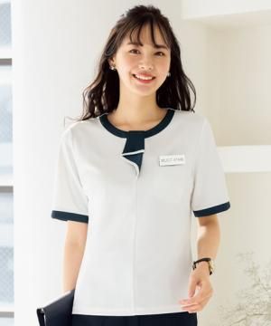 【全4色】フリルトリムカットソー（半袖・透け防止・吸汗速乾・UVカット・ストレッチ）