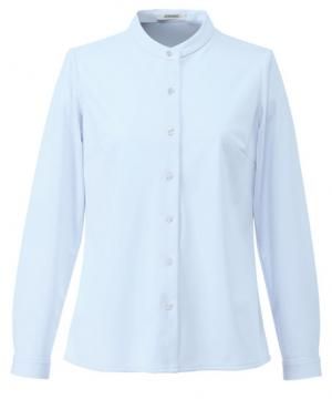 【全4色】スタンドカラー長袖ニットブラウス（抗菌防臭・防汚・吸汗速乾・ストレッチ・レディース）