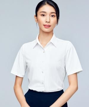 【全4色】半袖ニットブラウス（抗菌防臭・防汚・吸汗速乾・ストレッチ・レディース）