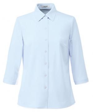 【全4色】七分袖ニットブラウス（抗菌防臭・防汚・吸汗速乾・ストレッチ・レディース）