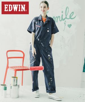 【EDWIN】半袖つなぎ（全2色・カーゴポケット）