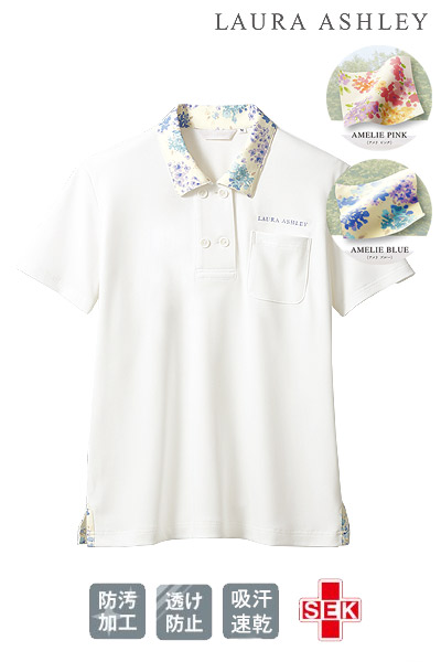 【LAURA ASHLEY】レディスニットシャツ(半袖)
