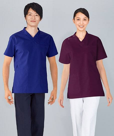 【WHISEL】ホワイセル 抗ウイルス加工スクラブ 白衣(男女兼用)
