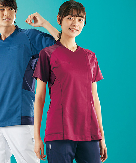 【asics】アシックス レディーススクラブ(ストレッチ・制電)