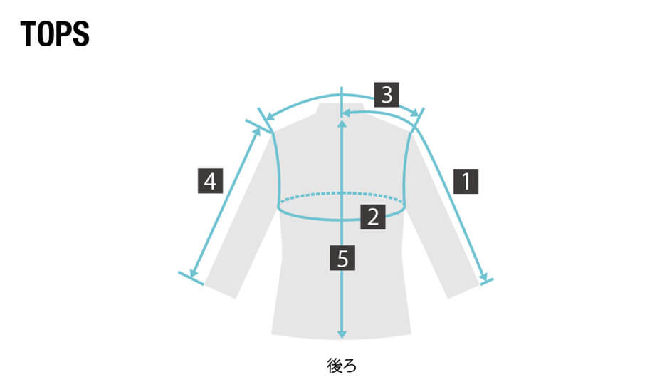 カタログサイズ表記についてトップス