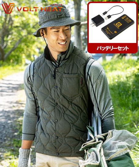 【ボルトヒート】GLADIATOR クルーネック電熱ベスト+バッテリーセット
