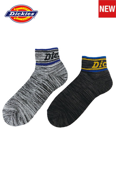 【Dickies】 ロークルー2P 履き口ライン靴下・ソックス