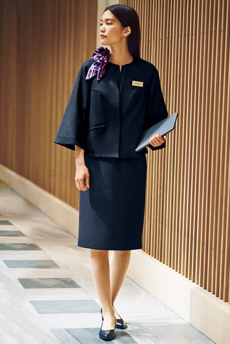 ボレロ風ノーカラージャケット（制菌・湿度コントロール・ストレッチ）