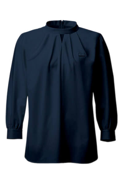 スタンドカラーブラウス(八分袖/制菌加工・透け防止・吸汗速乾)