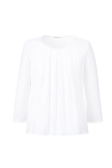 【全2色】シフォン切り替え七分袖ニット（UV・エコ・イージーケア）