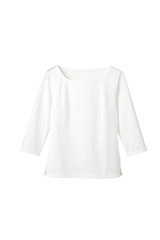 【全3色】七分袖スクエアネックＴ（ストレッチ・吸汗速乾・UVカット）