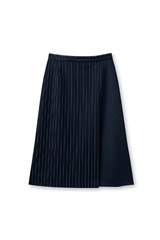 ラップ風スカート（ストライプニット/消臭・ストレッチ・吸汗速乾・UVカット）