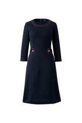 【プレシャスラインシリーズ】全1色・七分袖ワンピース（ツイードニット/2WAYストレッチ）