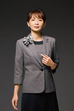 【全2色】七分袖ジャケット（ジュエリーストライプ）