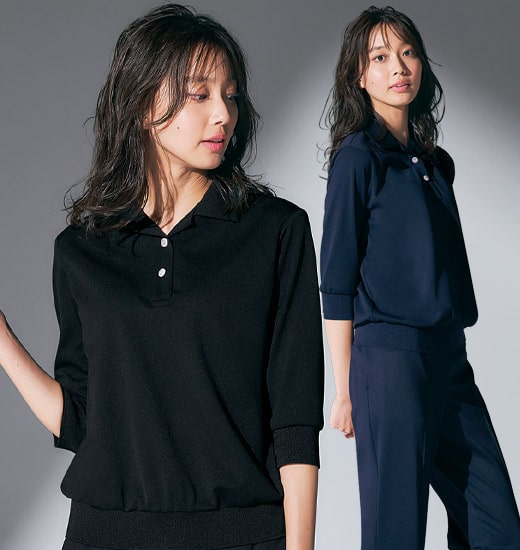 MARY QUANT/六分袖ポロシャツ