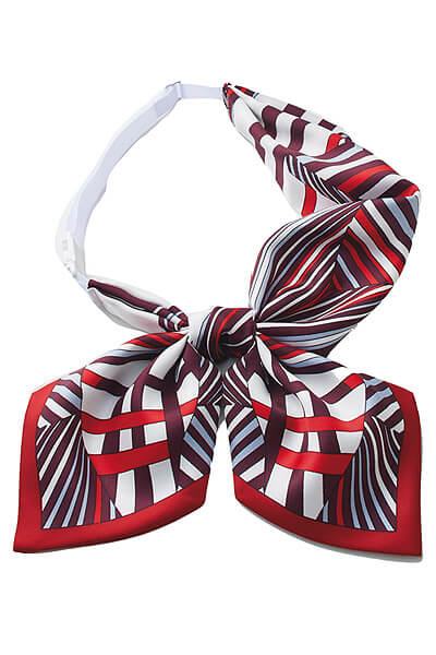 【全2色】リボンスカーフ（シャープな幾何学柄）