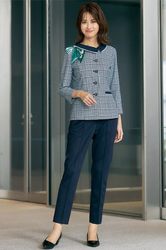 【全1色】オーバーブラウス（10面体カット・エコ素材・八分袖）