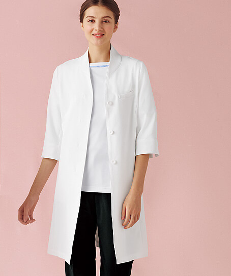 【MICHEL KLEIN】全1色・ドクターコート（七分袖・レディース）