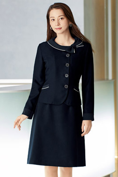 【全2色】リボン襟長袖オーバーブラウス（吸汗速乾・接触冷感）