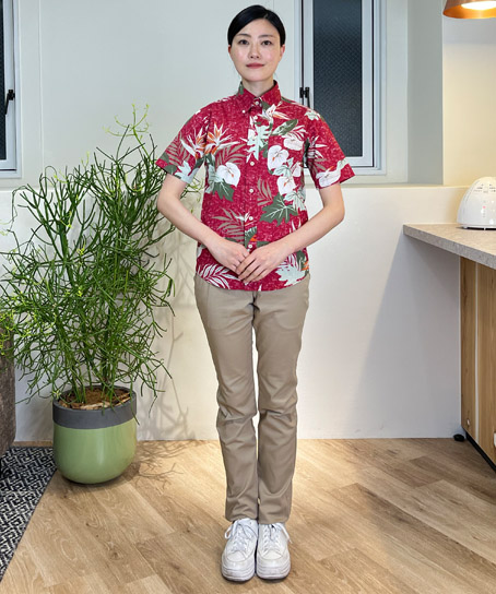 【全3色】アロハシャツ（リーフ柄）