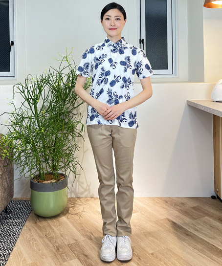 【全2色】アロハポロシャツ（パイナップル）