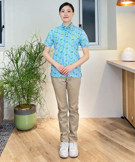 【全2色】アロハポロシャツ（フラミンゴ）