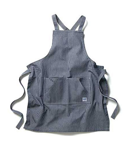 【Lee】全13色・デニム胸当てエプロン（前中心丈：85cm）