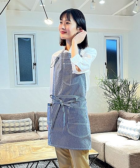 【Lee】全13色・2WAYデニムエプロン（首掛け・前中心丈：69.5cm）