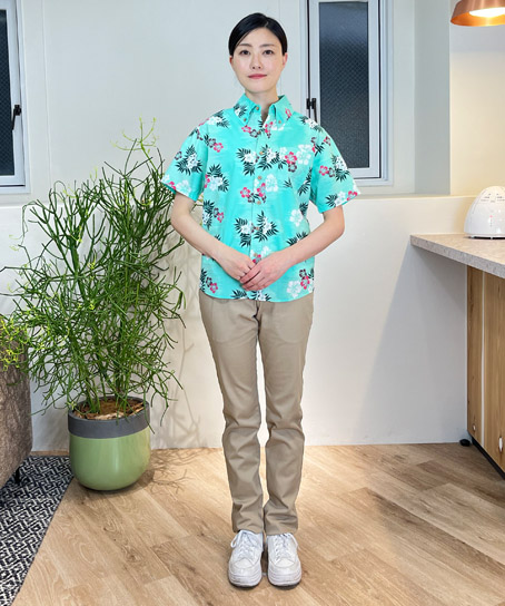 【全5色】ボタンダウンアロハシャツ（カジーマ/男女兼用）