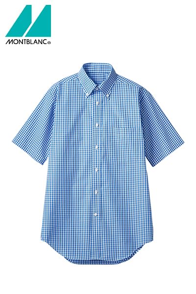 【全3色】半袖ギンガムチェックシャツ（形態安定・男女兼用）