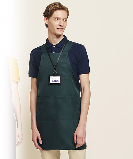 【WEB限定特価】胸当てエプロン（テフロン加工/Ｈ型タイプ）T7501